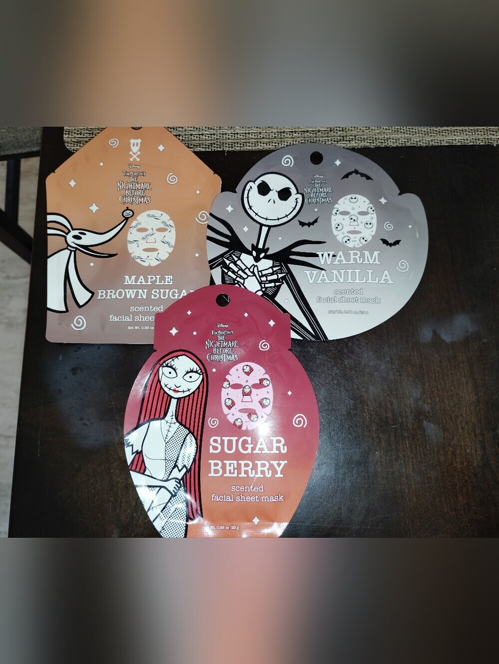 Nightmare before Christmas three pack facial mask warm vanilla sugar Berry and